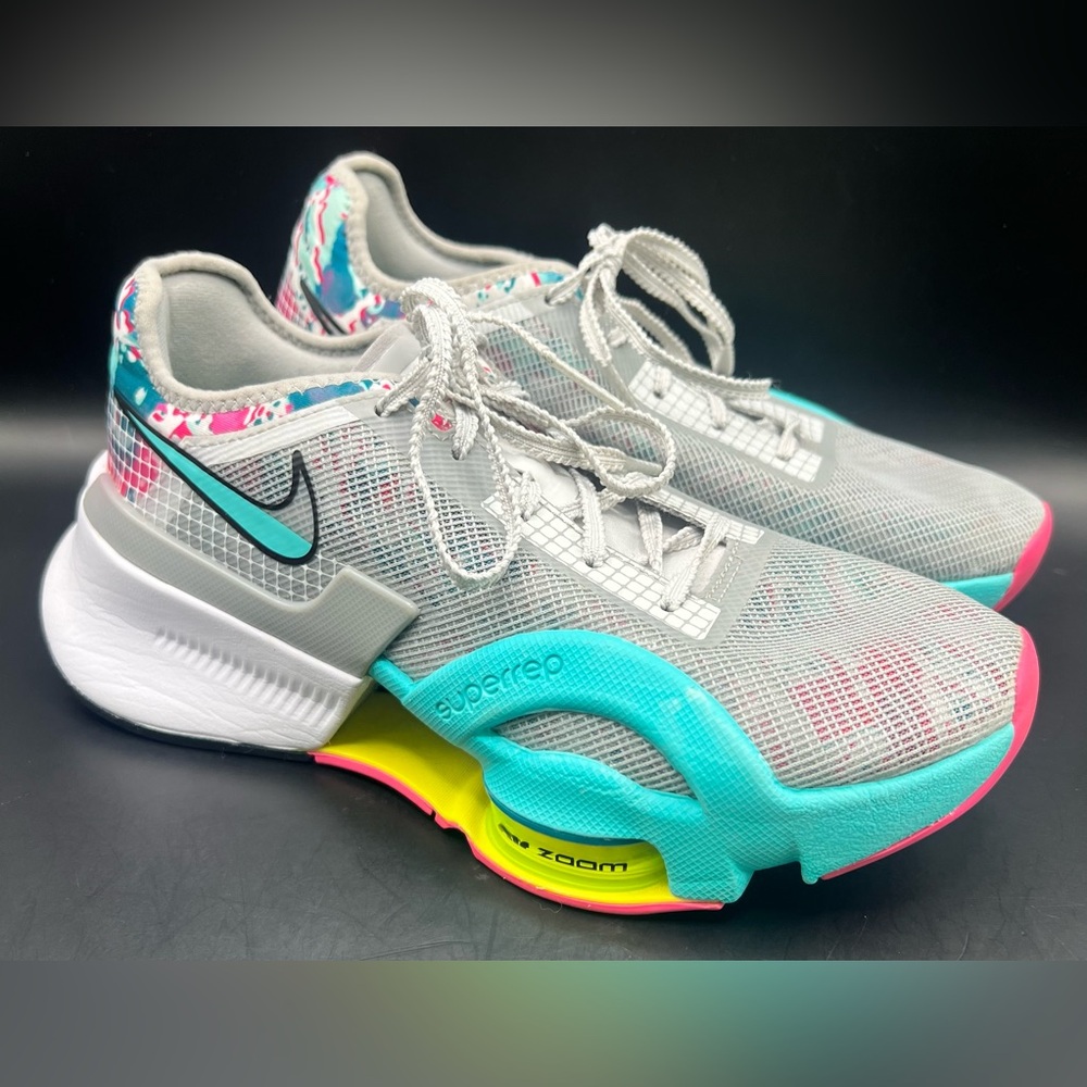 Nike - Women's‎ Gray and Teal Superrep Shoes, Size:6.5